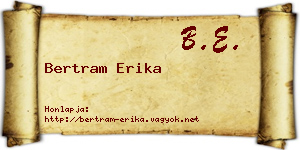 Bertram Erika névjegykártya